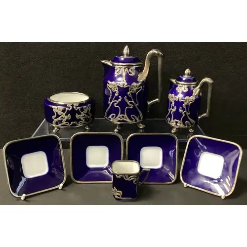 An Austrian porcelain Ackermann & Fritze part bachelor coffe...