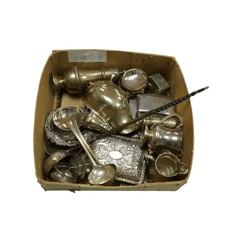 A collection of 19th century and later small silver various ...