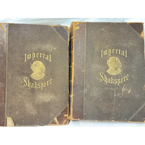 2 Large Bound Books, The Works Of Shakspere Imperial Edition...
