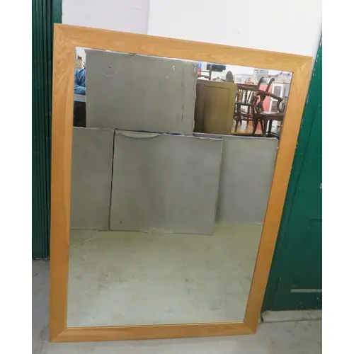 Large Oak Framed Wall Mirror approx. 173cm x 123cm (BW)