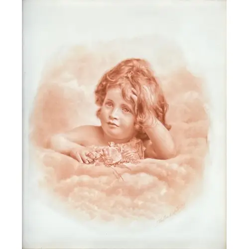 Queen Victoria interest: A 19th century sepia oil on milk gl...