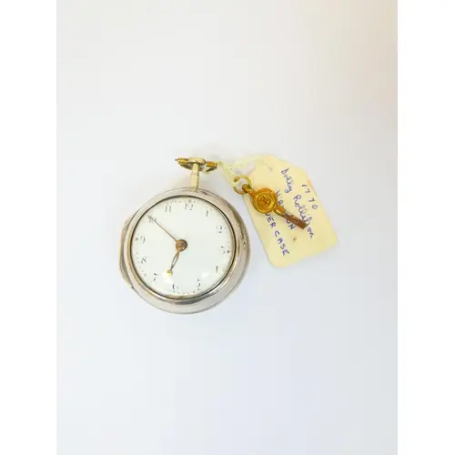 Silver verge watch by Daniel Rollinson Halton, with square b...