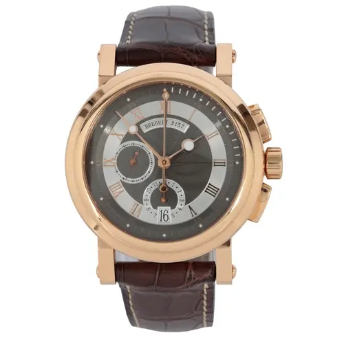 A gentleman's good 2009 18k rose gold Breguet Marine Chronog...