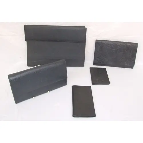 Black Leather Document Wallet, Journeys of Distinction Embos...