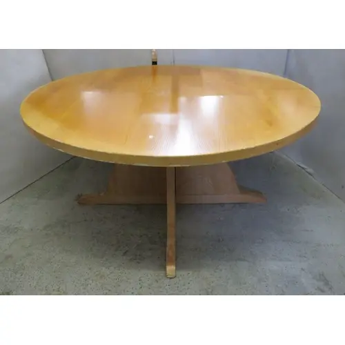 Large Circular Blonde Wood Breakfast/Dining Table approx. 74...
