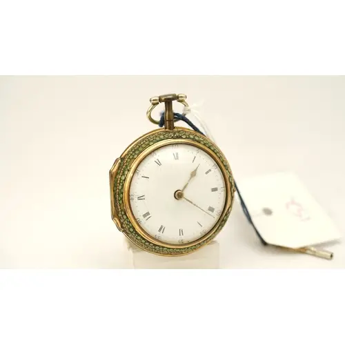 H.James, Edinburgh, pair cased verge fusee pocket watch with...