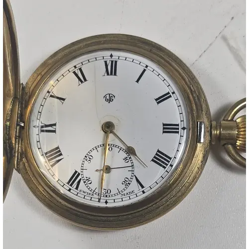 A Swiss Half-Hunter pocket watch, the dial marked "LTG", the...