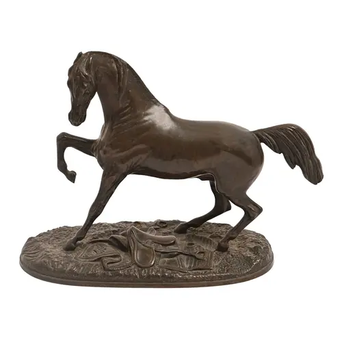 A French bronze animalier sculpture of a horse, cast after t...