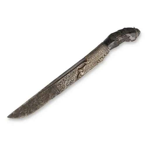 AN 18TH CENTURY SRI-LANKAN CEYLONESE PIHA-KAETTA KNIFE OR DA...