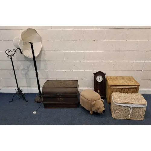 A SELECTION OF OCCASIONAL FURNITURE, to include a tin trunk,...