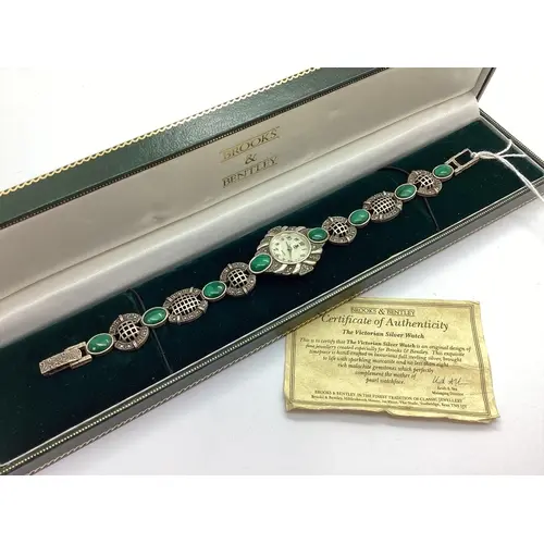 Brooks & Bentley; A Modern Hallmarked Silver Marcasite and M...
