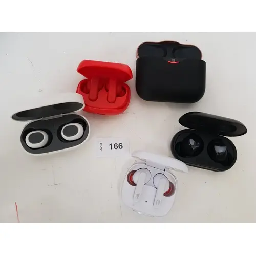 FIVE EARBUDS COMPRISING SONY BC-WF1000XM3, JBL TL-1135, SAMS...