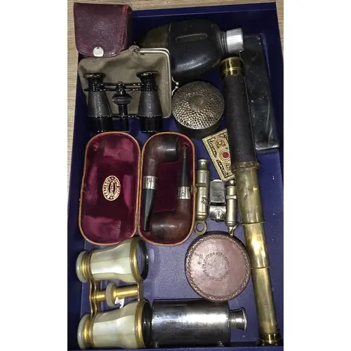 A late 19th century multi drawer brass telescope, silver mou...