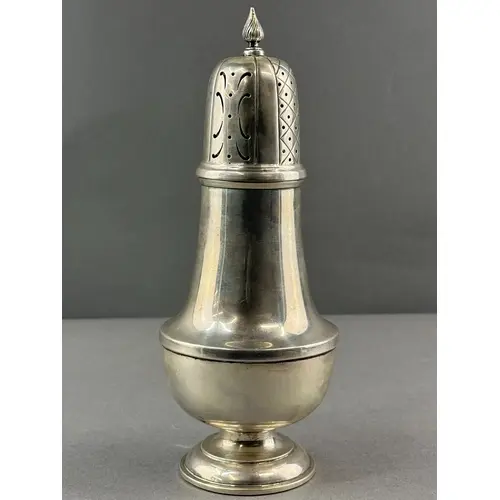 Silver: a caster of baluster form by William Hutton, Birming...