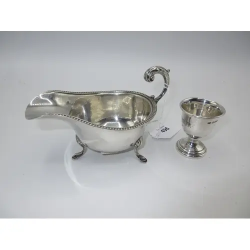 Silver Sauce Boat, Birmingham 1933, along with a Silver Egg ...