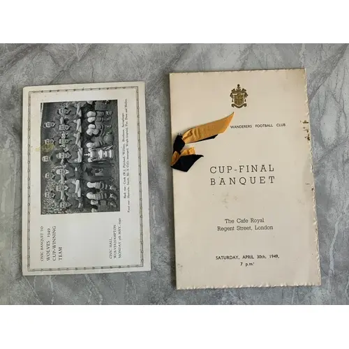 Wolves 1949 FA Cup Final Football Menus: Held in London the ...