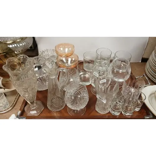 Waterford crystal circular vase, balloon glasses, shot glass...