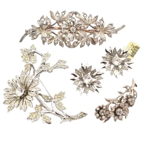 1950s Christian Dior earrings, a trembler brooch, together w...