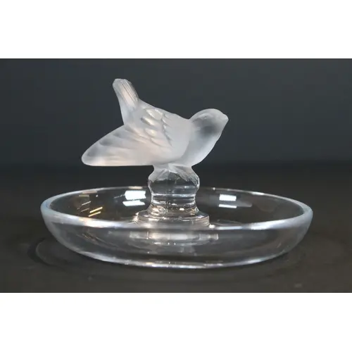 Lalique France frosted glass figural cendrier, or ashtray, i...