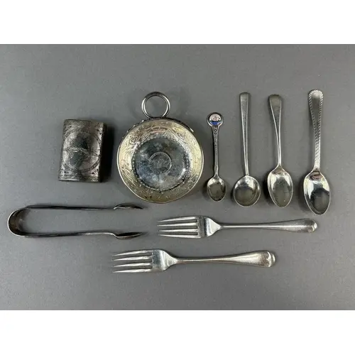 Silver: an 800 grade French silver tastevin, engraved with l...