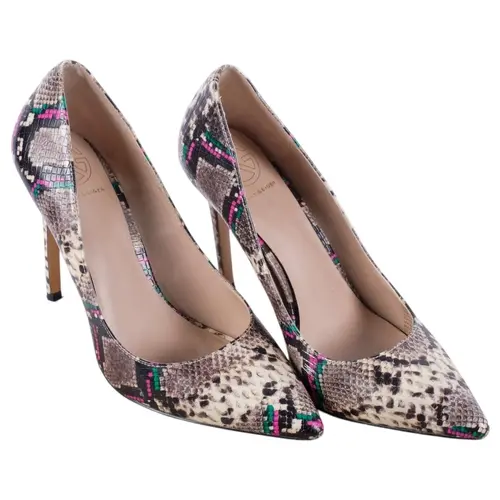 KURT GEIGER - a pair of lady's snake print stiletto pumps, s...