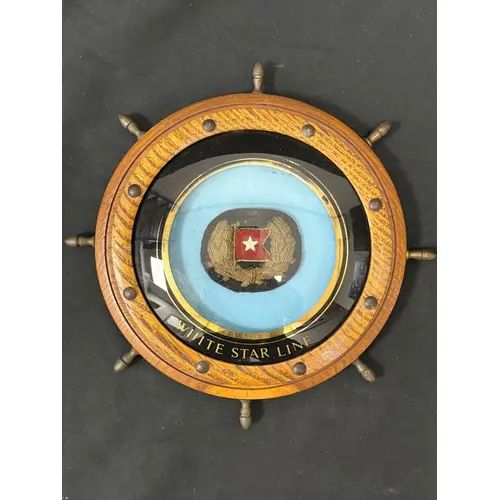 White Star Line: White Star Line: Officers cloth badge moun...