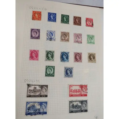 Stamps: GB Folder QEII lsd Sets Used, catalogue value £259 -...