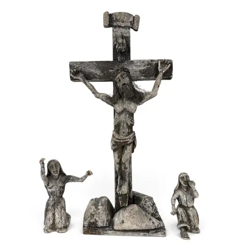 A SOUTH AMERICAN CORPUS CRISTI, TOGETHER WITH TWO OTHER FIGU...