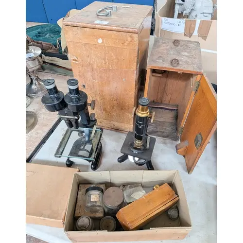 A vintage Charles Perry of London boxed microscope together ...