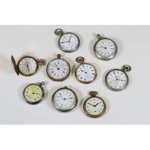Collection of nine pocket watches to include Ingersoll Trium...
