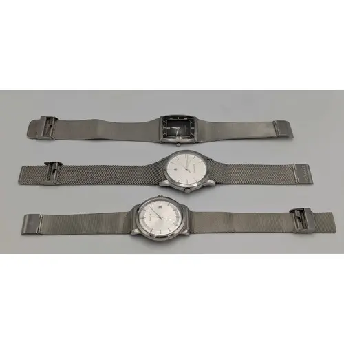 Watches - A Skagen day date wristwatch, Black Dial with Arab...