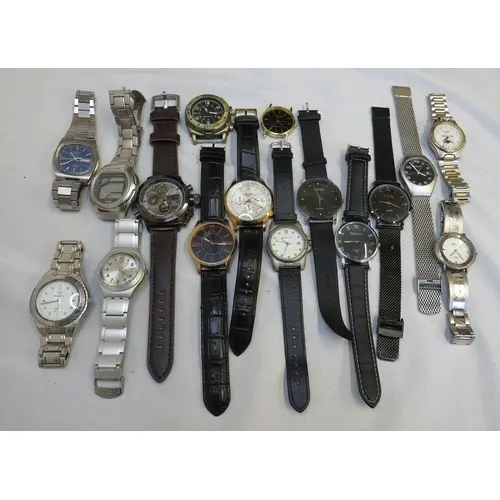 Gents Wristwatches incl. Amst digital alarm with multi dial,...