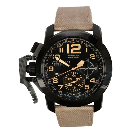 A gentleman's recent blackened steel Graham Chronofighter Sa...
