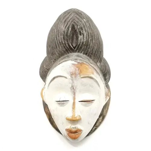 Hand carved African tribal mask with original paint detail -...