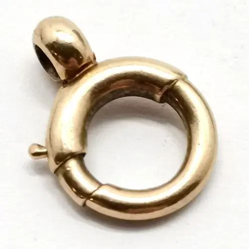 Antique 9ct marked gold bolt ring clasp - 1cm diameter & 1g ...