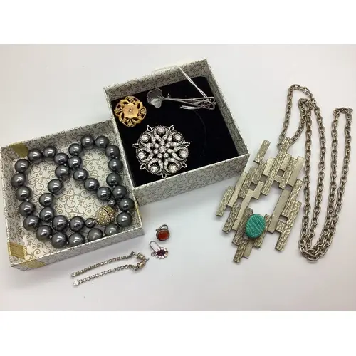 A Large Abstract Brutalist Style Openwork Pendant, of geomet...