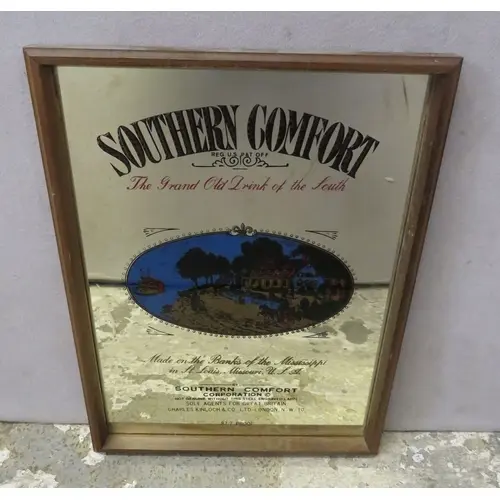 Southern Comfort Advertising Mirror approx. 41cm x 30cm (BW)