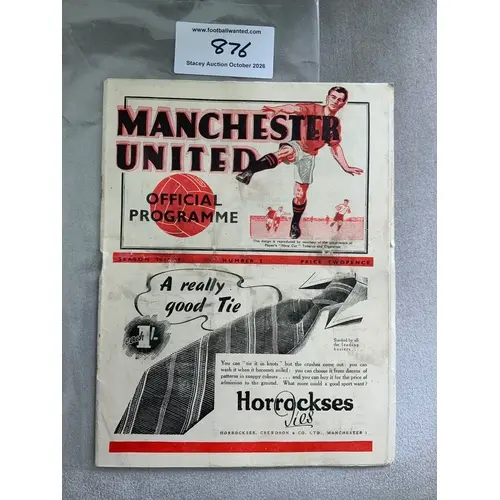 1938 - 1939 Manchester United v Birmingham City Football Pro...