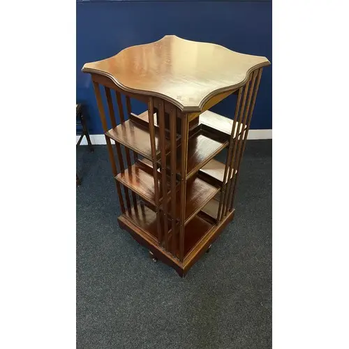 Mahogany revolving bookcase