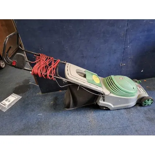 A QUALCAST TURBO TRAK ELECTRIC LAWN MOWER with grassbox (PAT...