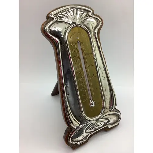 An Art Nouveau Style Edwardian Hallmarked Silver Mounted Des...
