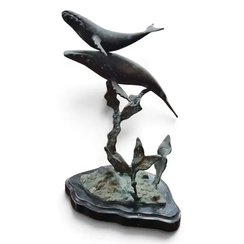 A good 20th Century Bronze/Brass Sculpture of a hump back Wh...