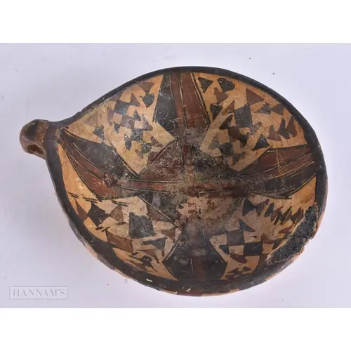 AN UNUSUAL PAINTED TERRACOTTA BOWL possibly antiquity and So...