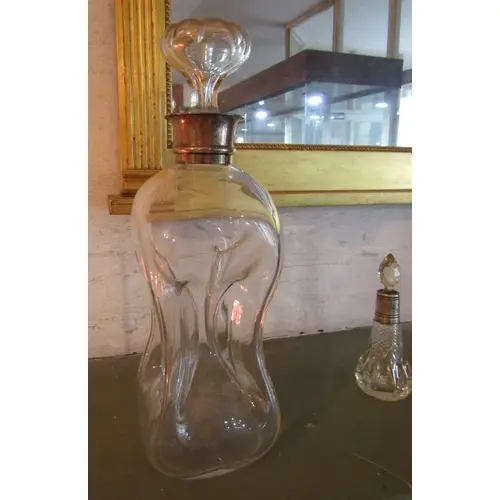 Antique Silver Mounted Decanter with Stopper Full Size Good ...