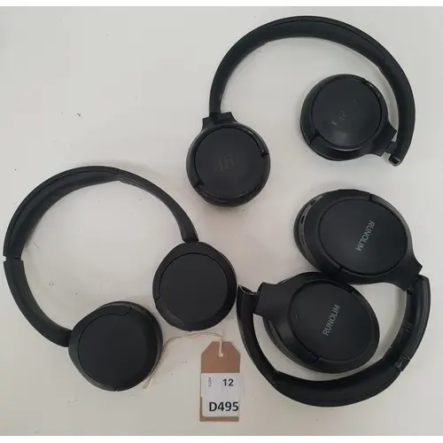 ONE BAG OF HEADPHONES including JBL, Sony, and Runolim