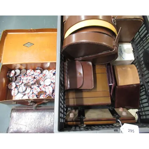 Box containing a quantity of various leather cases, includin...