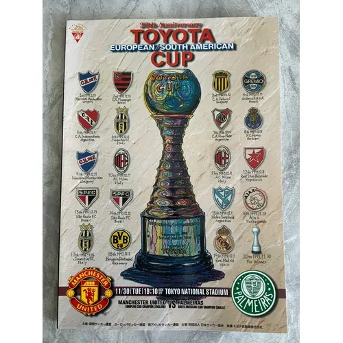 1999 Toyota Cup Manchester United v Palmeiras Football Progr...