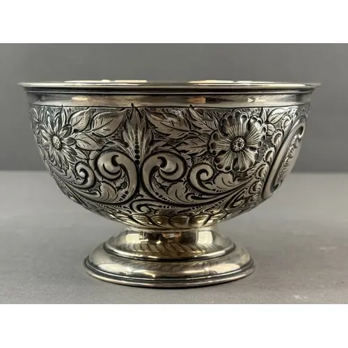 Silver: an Edward VII pedestal bowl by the Fenton Brothers, ...
