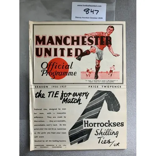 1936 - 1937 Manchester United v Charlton Football Programme:...