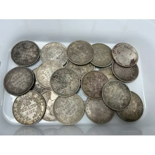 Collection Of Twenty XIX Century Victoria Silver India One R...